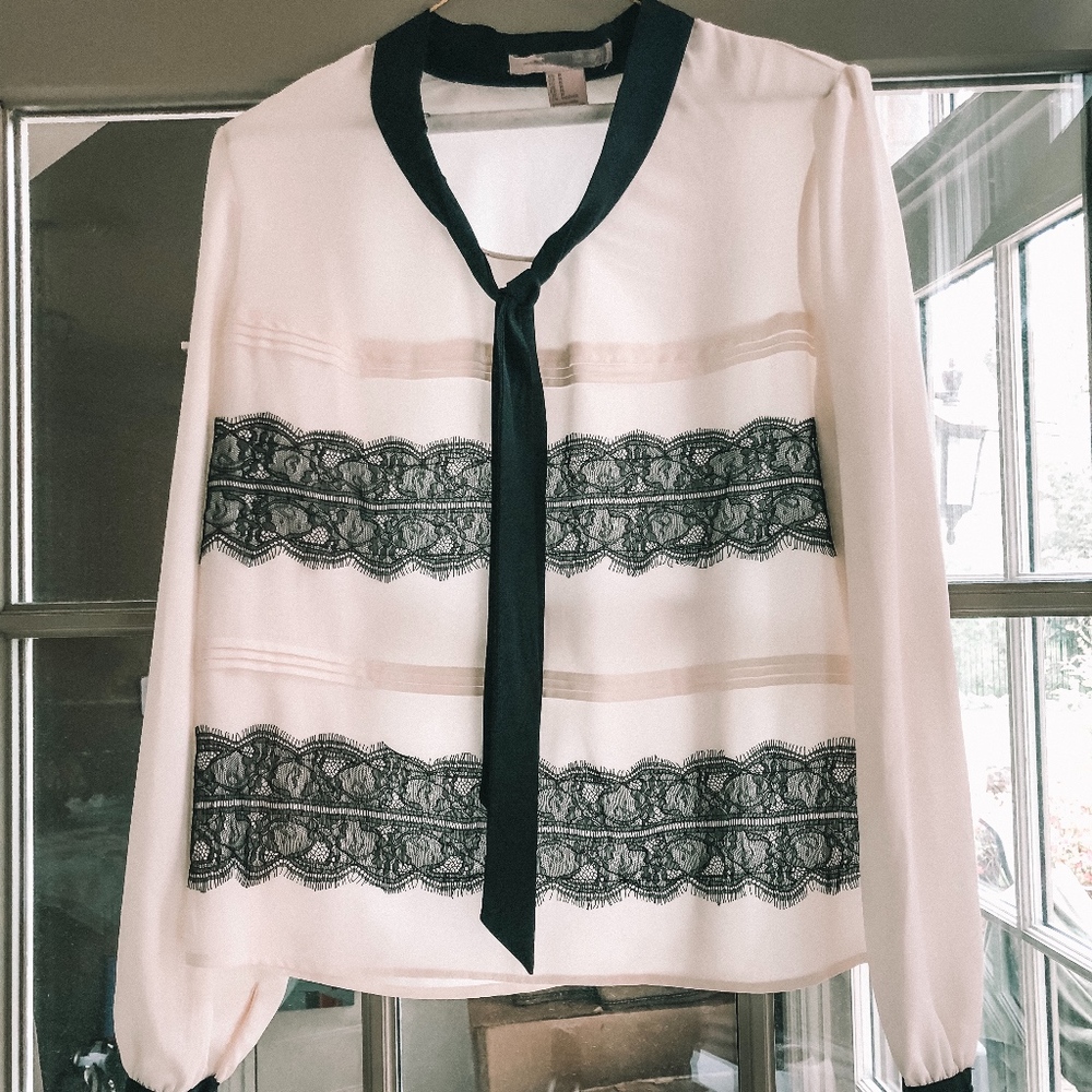 Forever 21 Lace Tie Blouse